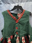 Vintage 1970s Girls    Handmade Christmas Outfit Wide Leg Romper Looks Like Dress
