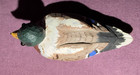 Miniature Wooden Mallard Duck Decoy Hand Painted Rustic 2 5  Figurine Signed