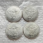 Lot Of 4 Barber Silver Half Dollar Coins Mixed Dates Au bu Coins-us