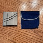 Vintage Art Deco Style Silver Tone Mirror Compact Square Ladies 