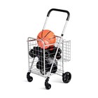 Petsite Foldable Shopping Cart Utility Cart Double Basket Cart For Grocery