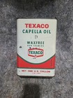Texaco Vintage Capella Motor Oil Can Waxfree Non-foaming 1 U s  Gallon Tin