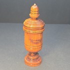 Antique Vintage Turned Wood Treen Storage Box Jar  Signed C r n  5   h  