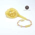 Natural Baltic Amber Milky Color Islamic Prayer Beads 99 Round Shape 8 Mm Tesbih