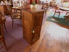 Antique Oak Ice Box Refrigerator 1900 s Refinished Apartment Size 18  Wide
