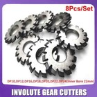 14 5   Involute Gear Cutter Dp8 Dp10 Dp16 Dp20 Dp22 Pa14-1 2 Hss 8h New 8pcs set