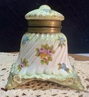 Beautiful Antique Victorian Floral With Brass Inkwell  Made In Germany
