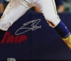 Jackson Chourio Signed Milwaukee Unframed 16x20 Mlb Hitting Photo