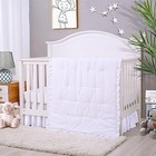  3 Pieces Baby Crib Bedding Set- Solid Ruffle Quilted Set Includes Pure White