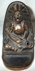 2 Antique Sign Johnson Bronze Indian Pipe Incense Burner Ashtray Statue Bookends