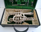 1920 s Henri Gauthier Virtuoso Cornet Silver Plated W  Orig  Case
