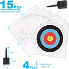 30 Pcs Standard Archery Targets Paper  16 Inch 10 Rings Bow Arrow Targets For Hu