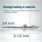 3 8 X 3-1 2 Inch Stainless Steel Standard Strong Wedge Anchor Concrete 4 Pcs