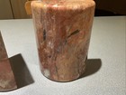 Vintage Polished Pakistan Marble Stone Bookends Pink  Red  Grey Veining 6    Free
