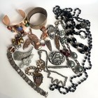 Vintage Antique  Jewelry Lot Victorian Art Deco Art Nouveau   Brass Pot Metal