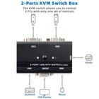 Vga Usb Kvm Switch 2 Port Vga Kvm Switcher Selector With Cables For 2pc Shari   
