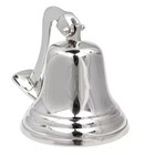 Vintage Silver Finish Hanging Ship 7  Bell Maritime Brass Wall Mounted Bracket