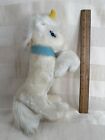 Unicorn Brechner Toys Vtg Stuffed Animal White Prancing Pose