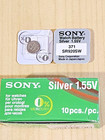 10 Pack Sony 371 370 Sr921sw Sr920 Card Silver Oxide 1 55v Watch Battery Murata