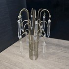 Vtg Hollywood Regency Waterfall Prism Lamp Top Gold Deco Tamble Lamp  read