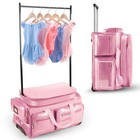 Dance Bag With Garment Rack 28  Glitter Pink Dance Costumes Rolling Bags