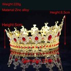 Luxury Gold Tiara - King Crown - Full Round Crystal Rhinestone
