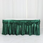 14 Feet Hunter Green Satin Drape Table Skirt Banquet Wedding Catering Trade