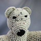 Polar Bear Plush Doll 12  Hand Knit Seated Stuffed Animal Toy Crocheted