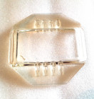 Vtg Mcm Amber Hue Glass Ashtray With Rests  Octagon Shaped