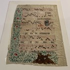 Antique Latin Illuminated Manuscript  Hand Painted Monk Bible Vellum Page 16th