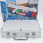 New 200 Chip Poker Set Aluminum Carry Case Cards Dice Original Box