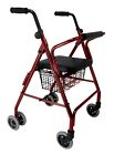Tuffcare Freedom Folding Aluminum Rollator With Push Down Brake For Weak Grips
