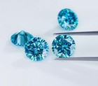 3 Ct Lot Lab Grown Diamond Blue Color Round Cut Vvs1 Clarity Gemstone 3pcs 6x6mm