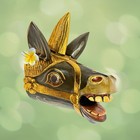 Balinese Horse Mask Wall Decor Hand Carved Wood Carving Bali Folk Art Indonesian