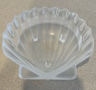 Scallop Shell Trinket Dish Ash Tray Vintage Frosted Glass 1970s