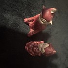 Lot Of 6 Vintage Elf gnome Figurines Red   Green Ceramic Fantasy