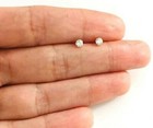 14k Real Solid Yellow Gold 3mm Round Solitaire Stud Earrings - Xd26cz