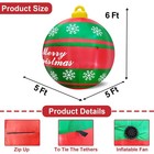 Turnmeon 6 Ft Giant Christmas Inflatable Ball Christmas Decorations Outdoor Led