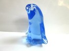 Vintage Blue Art Glass Penguin Unmarked 3 1 4  Tall