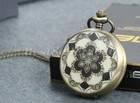 Vintage Pocket Watch Pendant Necklace Chain Quartz Analog Watch Men Women Gift