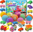 Kids Bath Bombs With Toys Inside  9 Pack With Pull-back Cars Gift Set