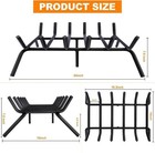 24  Cast Iron Fireplace Grate     Heavy Duty Log Holder  Solid Steel Firewood Rack