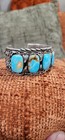 Peterson Johnston Signed Navajo Sterling Silver Oval Turquoise Cuff Bracelet