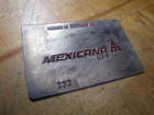 Mexicana Airlines Old Airline Ticket Validation Plate Travel Agency Property Of
