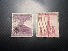 Lot Of 2 used Colombia  aereo   airmail   With Face Values Of 5   15 Centavos  5