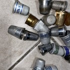 21-vintage Thimble Lot  Of Metal Advertising   Mixed