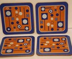Rare Vintage Melinamade Mcm Atomic Modsense Cork Coaster Set Of 4-reproduction