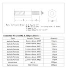 320pcs M2 5 Nylon Hex Spacer Standoffs Screws Nuts Assortment Kit  Male-femal   