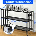 55-75 Gallon Fish Tank Stand W  Power Outlet 3-tier Metal Frame Aquarium Stand
