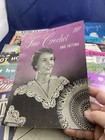 Big Lot Vintage Crochet Edgings  Doilies   Pattern Booklets Fashion Hats  1940s